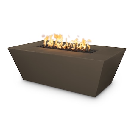 The Outdoor Plus 60 Rectangular Angelus Fire Pit, GFRC Concrete, Chocolate, Liquid Propane OPT-AGLGF60E12V-CHC-LP